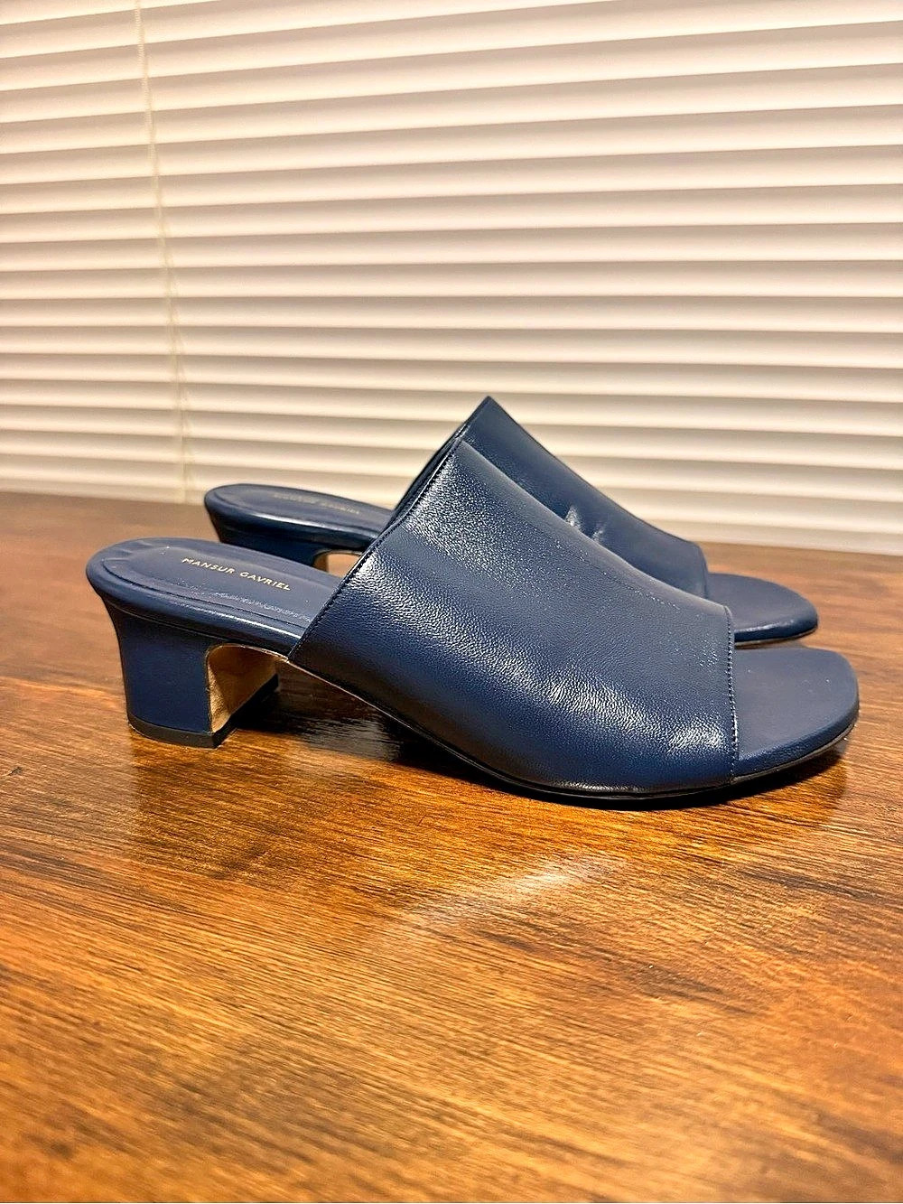 Mansur Gavriel Blue Leather Mules EU 37
